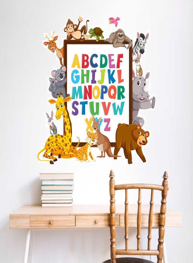 Wall Attraction ملصق حائط للأطفال بتصميم حروف أبجدية وحيوانات لطيفة، مقاس 23 × 19 بوصة - Image 3